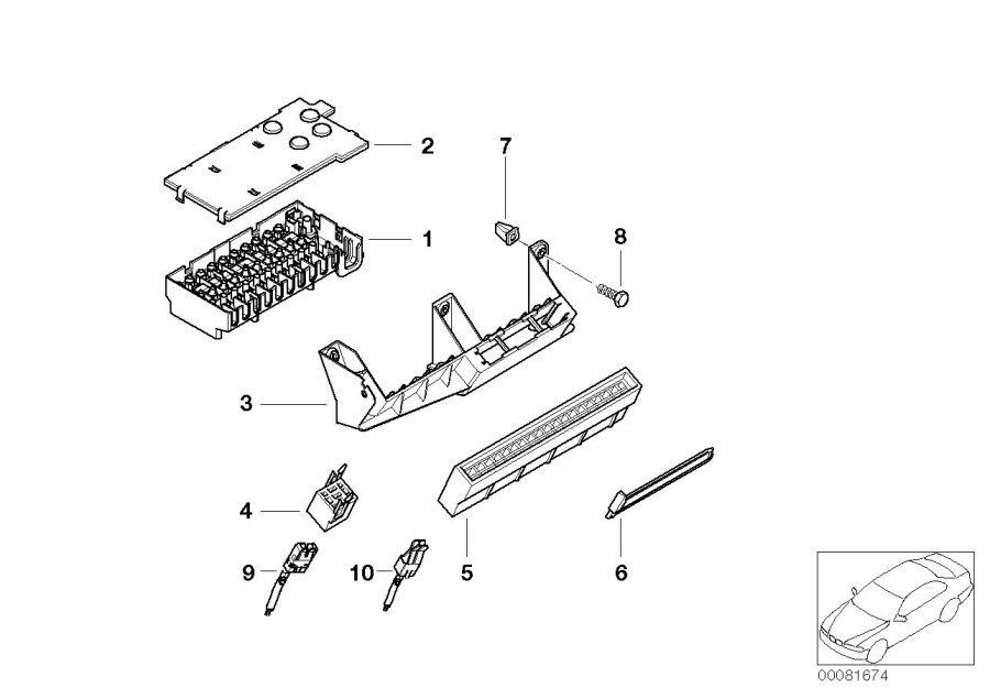Diagram Single components for fuse housing for your 2013 BMW
