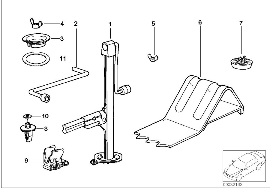 Diagram Car tool/Lifting jack for your 1992 BMW 325is   