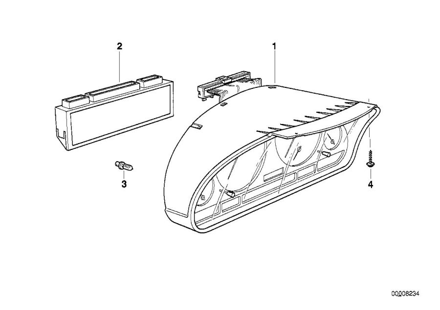 Diagram Instrument cluster for your 1996 BMW 540i Automatic Sedan 