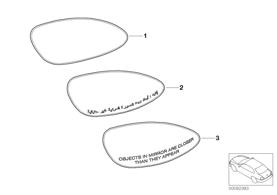 Diagram Mirror glass for your 2009 BMW 135i   