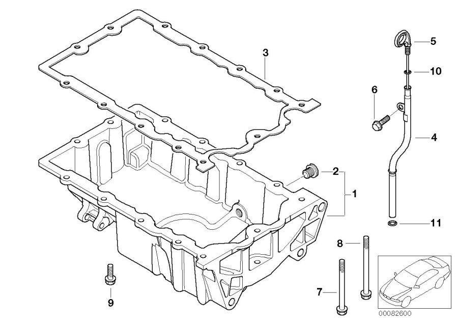 Diagram OIL PAN/OIL LEVEL INDICATOR for your MINI