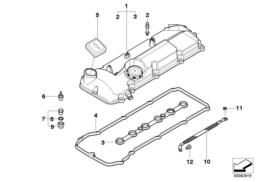 Diagram Cylinder head cover for your BMW