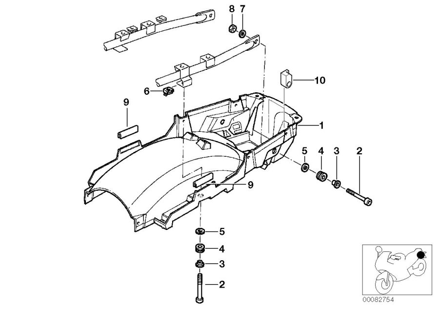 Diagram Tail part lower for your BMW R1100RS  