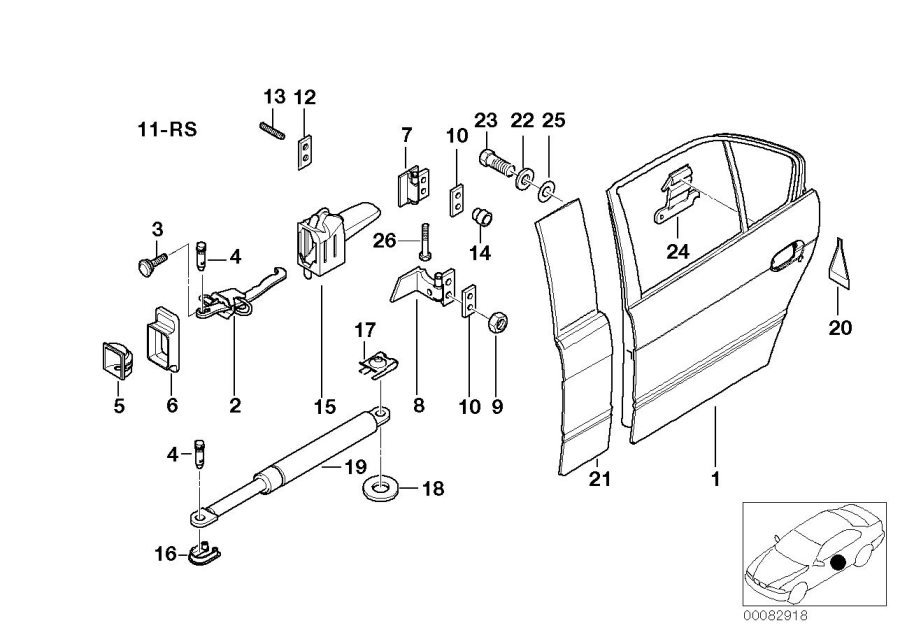 Diagram Rear door - hinge/door brake for your 2023 BMW X3  30eX 