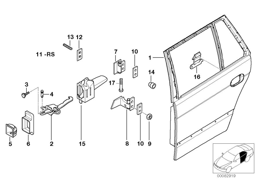 Diagram Rear door - hinge/door brake for your 2023 BMW X3  30eX 