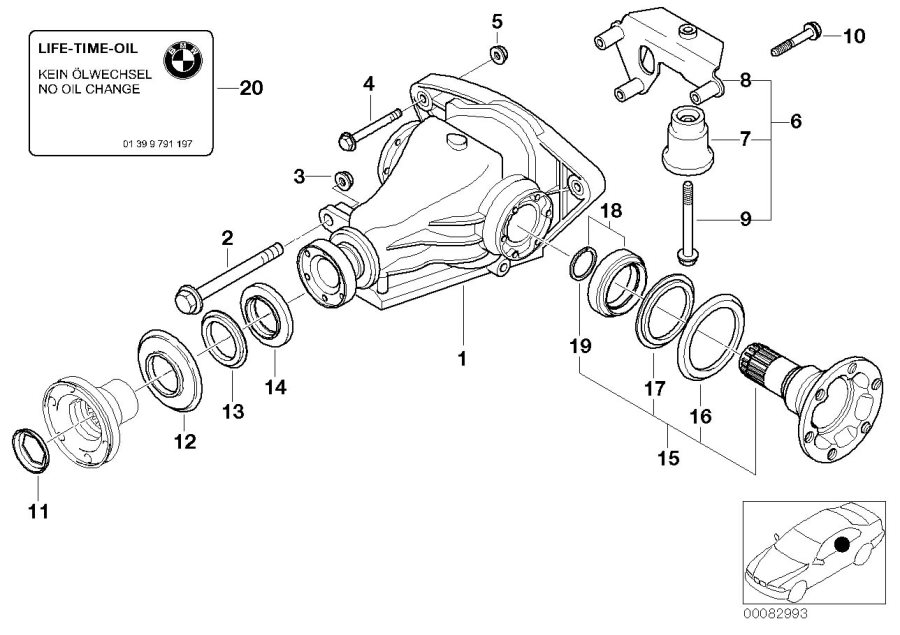 Diagram DIFFERENTIAL-DRIVE/OUTPUT for your 2002 BMW M5   