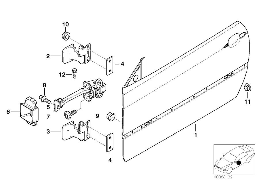 Diagram Front DOOR-HINGE/DOOR brake for your 2014 BMW M6   