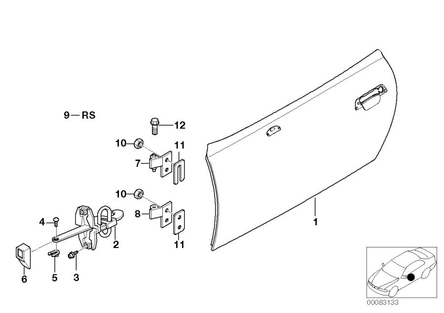 Diagram Front DOOR-HINGE/DOOR brake for your BMW