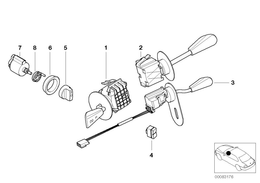 Diagram Steering column switch for your BMW