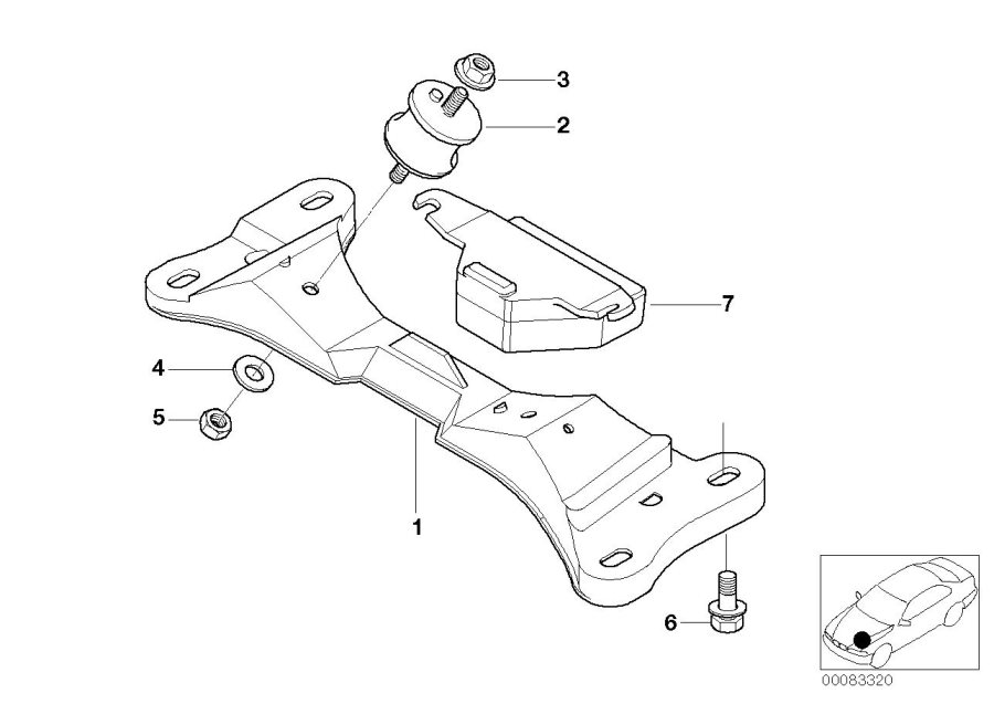 Diagram Gearbox mounting for your BMW