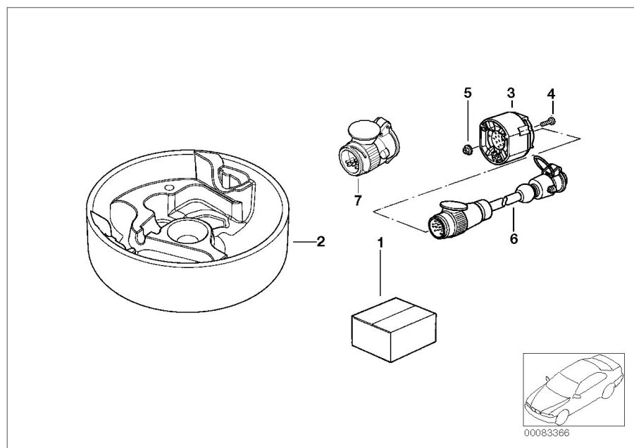 Le diagramme Disp. d"attelage/Kit de montage électr. pour votre BMW