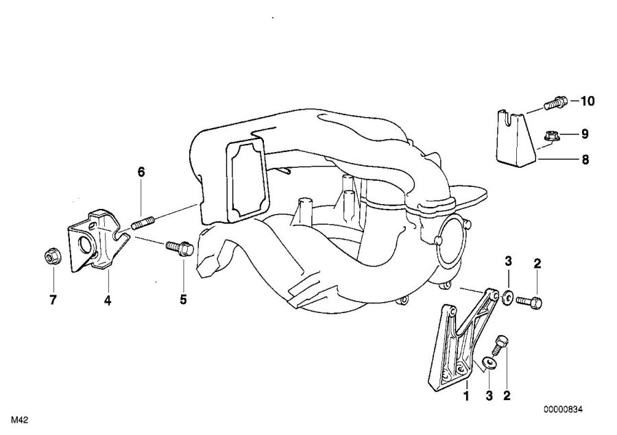 Diagram Mounting parts F intake manifold system for your 1988 BMW M6   