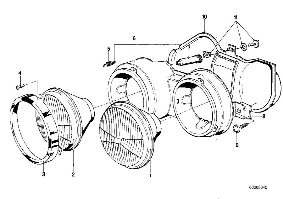 Diagram Single components for headlight for your BMW