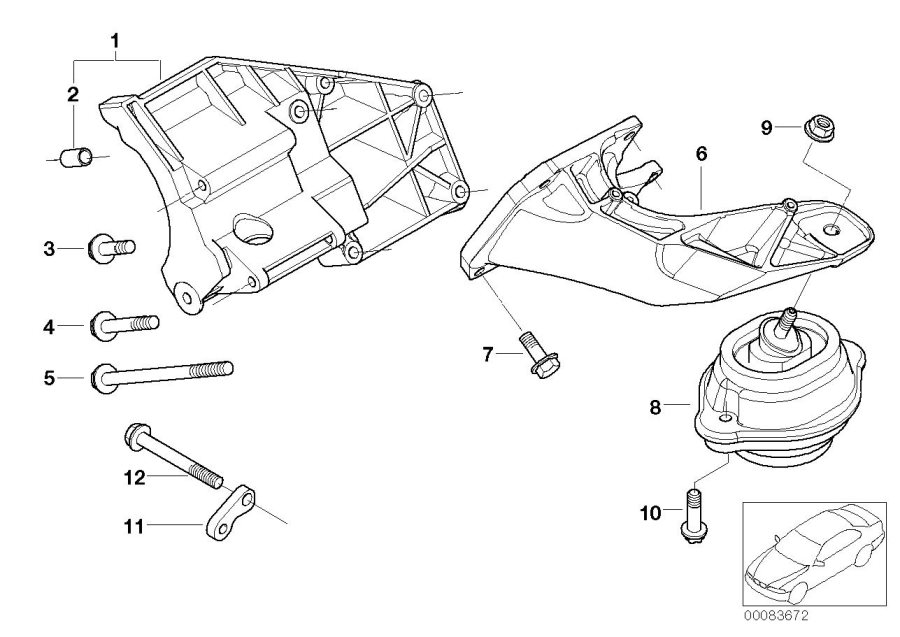 Diagram Engine Suspension for your 2008 BMW M6   