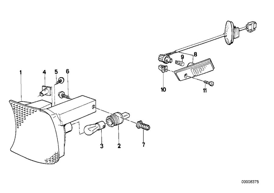 Diagram Turn indicator for your 1996 BMW 540i Automatic Sedan 