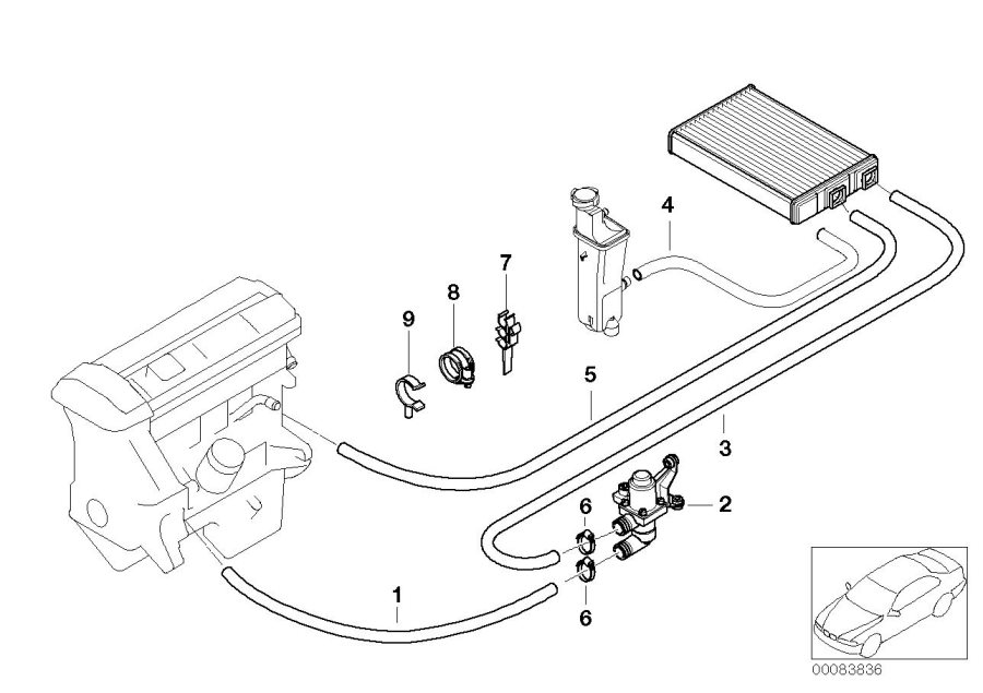 Diagram Water HOSES/WATER valve for your 2000 BMW 330i   