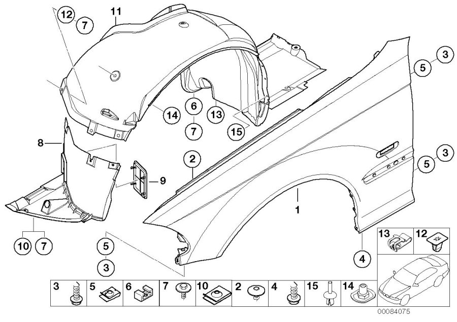 Diagram Front side panel for your 2014 BMW 750Li   