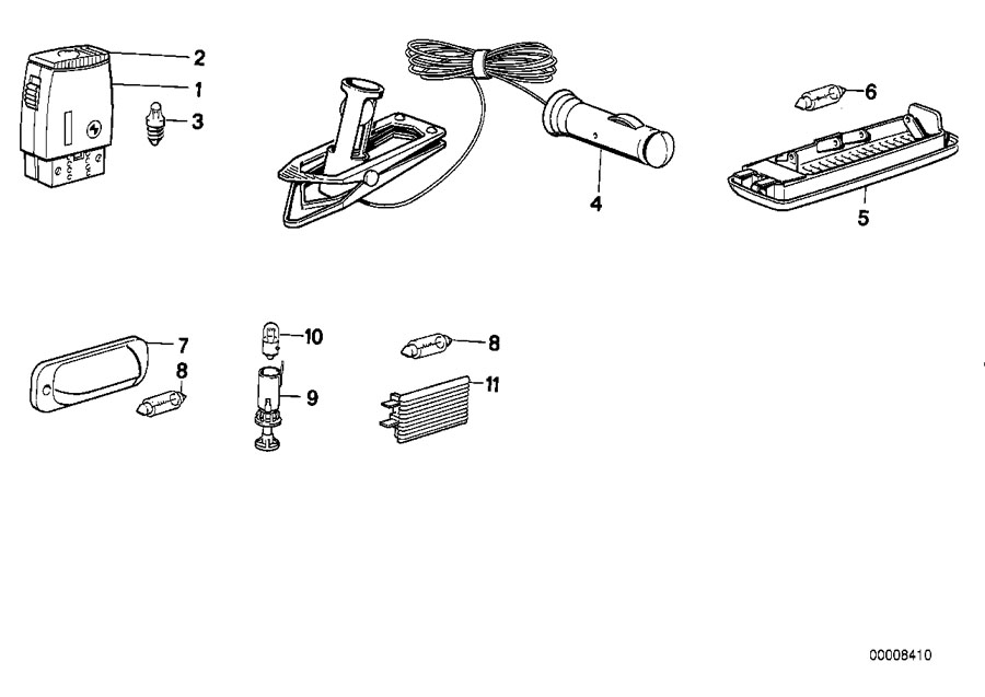 Diagram Various lamps for your BMW