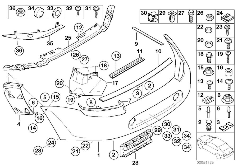 Diagram Bumper trim panel, rear, top for your 2017 BMW X1   