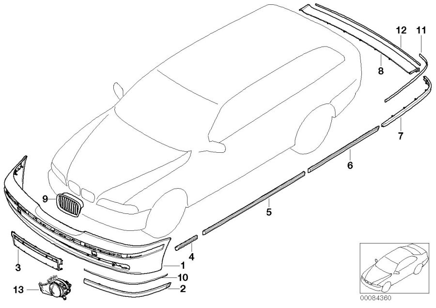 Le diagramme Post-équipement Facelift 2000 pour votre BMW
