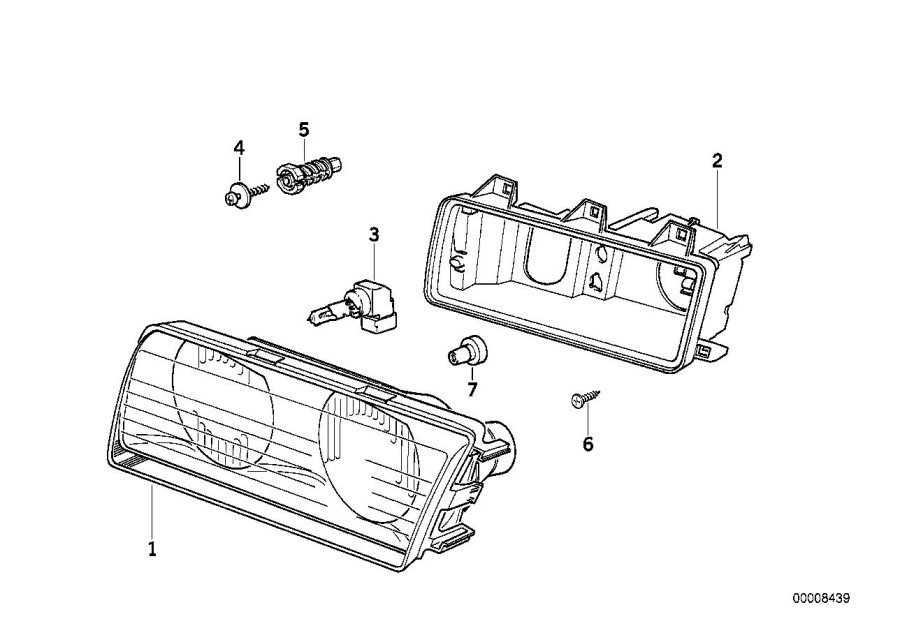 Diagram Single components for headlight for your BMW