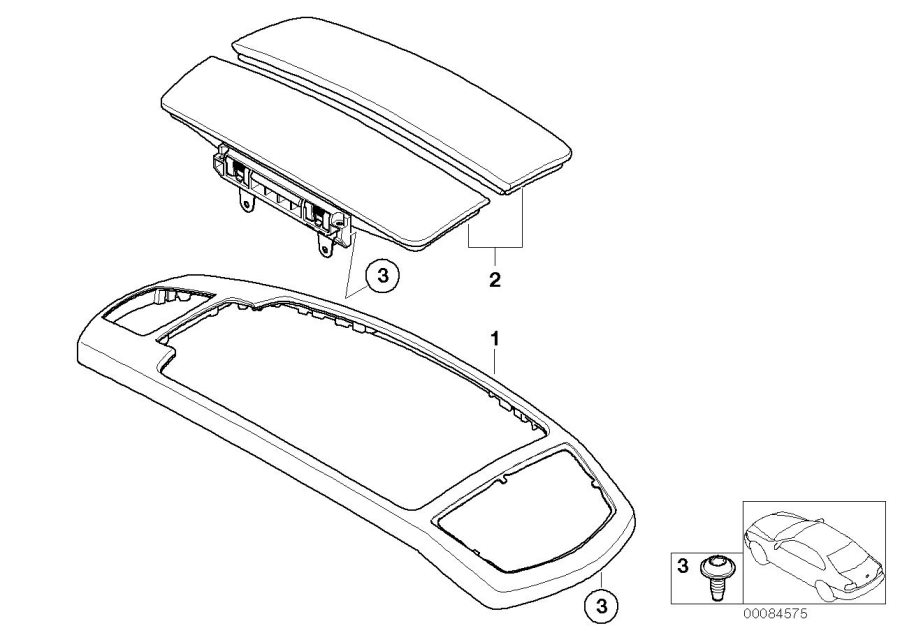 Diagram Armrest, centre console for your BMW