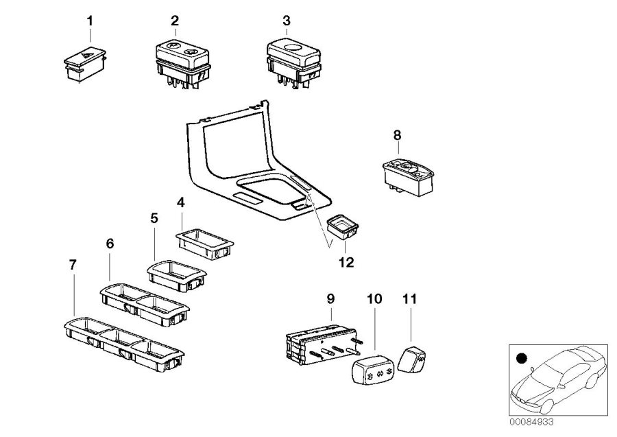 Diagram Various switches for your 2023 BMW X3  30eX 