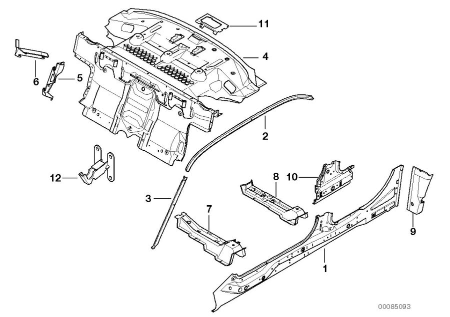 Diagram Body-side FRAME/PARTITION for your BMW