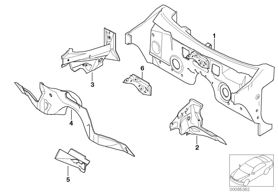 Diagram Splash wall parts for your 2015 BMW M6   