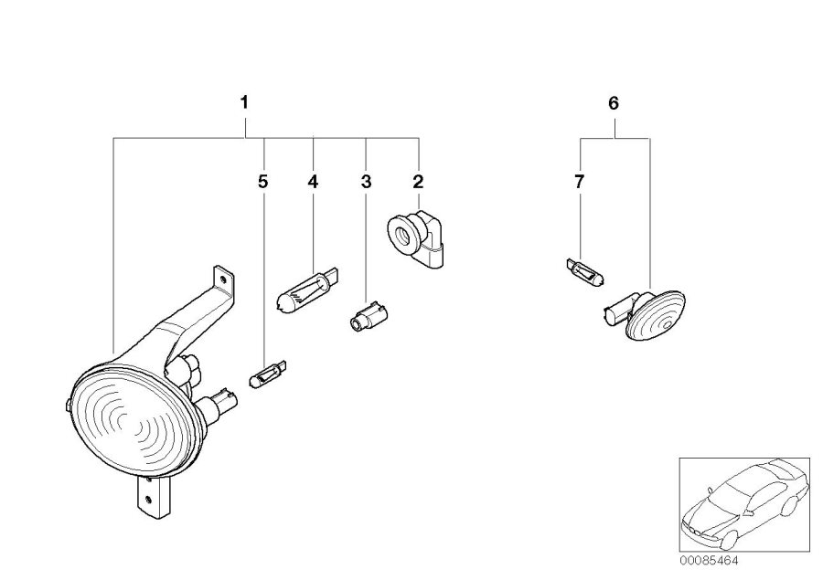 Diagram turn signals front/side for your MINI