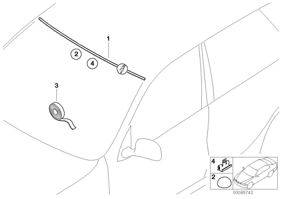 Diagram Window mounting parts for your BMW M6  