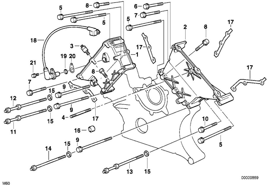 Diagram Upper timing case for your 2006 BMW M6   