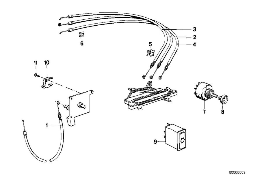 Diagram Bowden cable for your BMW