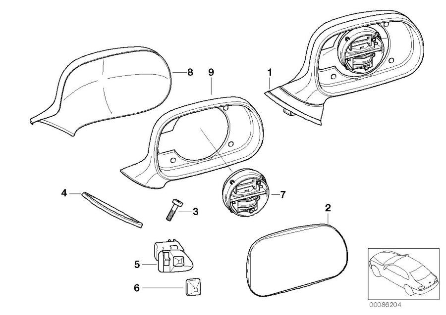 Diagram Outside mirror for your 2017 BMW M4 GTS   