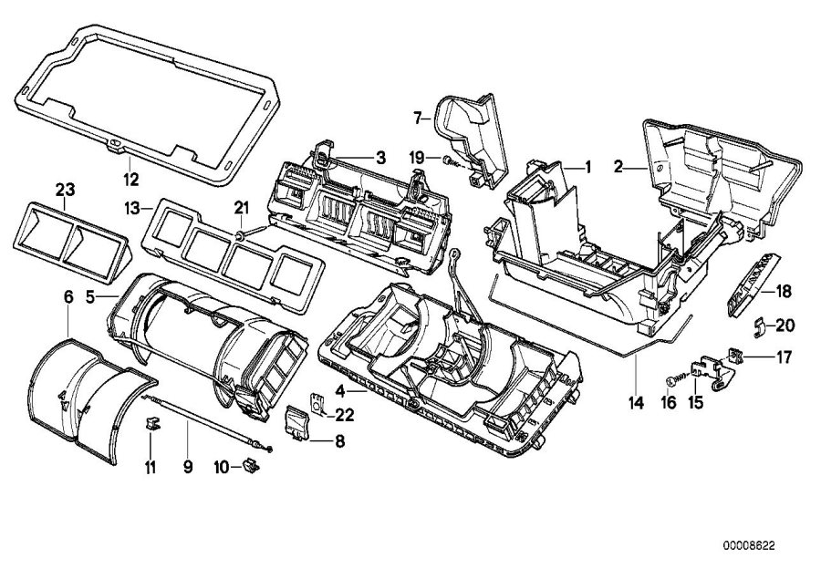 Diagram Housing parts, heater Behr for your BMW