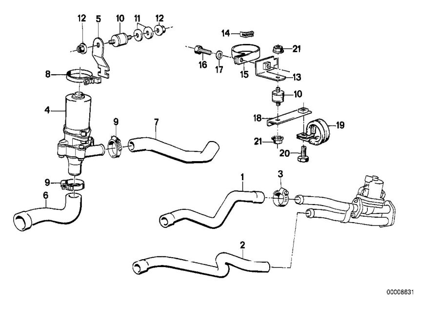 Diagram Additional water PUMP/WATER hose for your BMW M2 CS Racing  