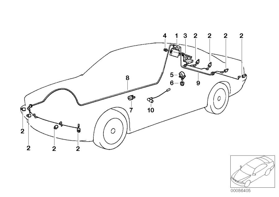 Diagram Park Distance Control (pdc) for your 2002 BMW 330i   