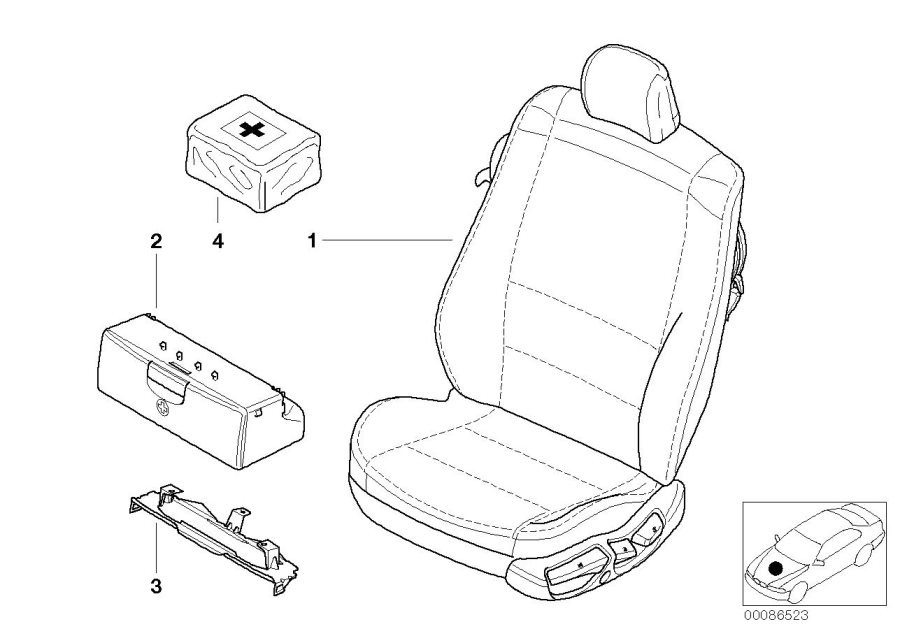 Diagram Seat, front, complete seat for your 2007 BMW 750Li   