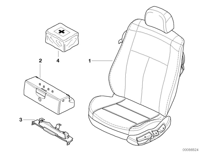 Diagram Seat, front, complete seat for your 2021 BMW 330i   