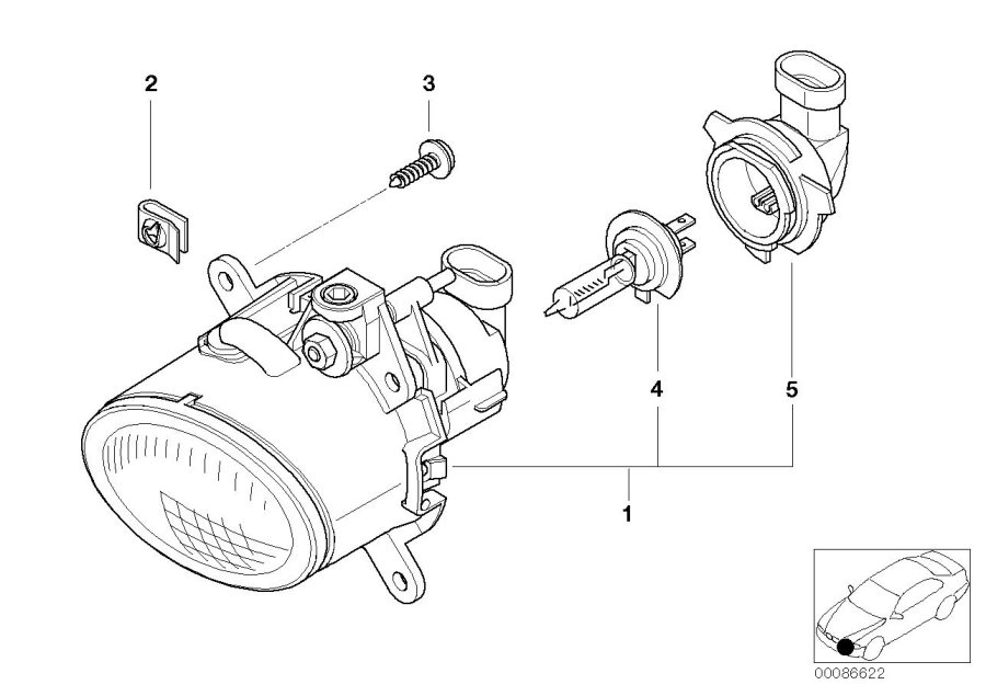 Diagram Fog lights for your MINI