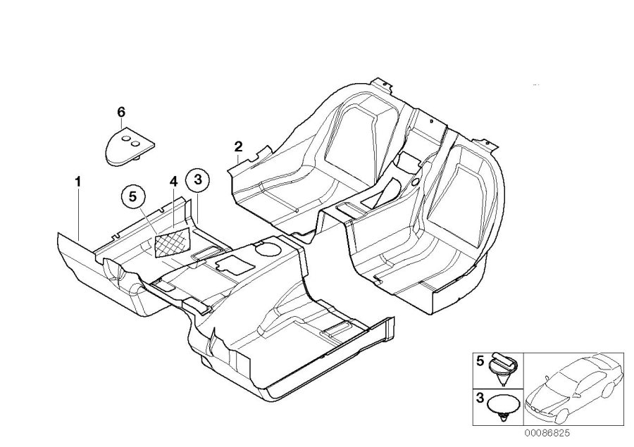 Diagram Floor covering for your BMW 540i  