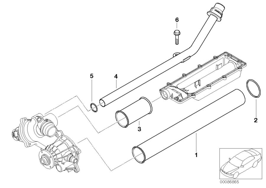 Diagram Cooling system pipe for your BMW