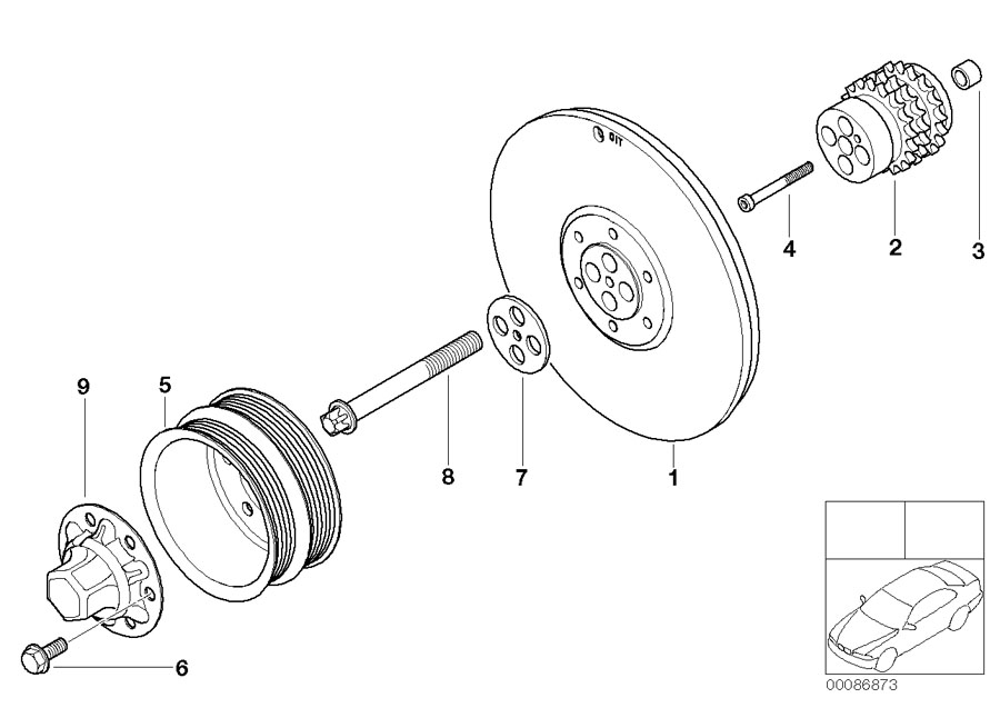 Diagram Belt Drive-vibration Damper for your 1988 BMW M6   