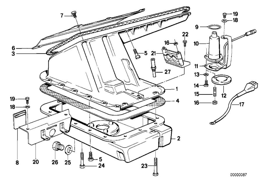 Diagram Oil PAN/OIL level indicator for your BMW