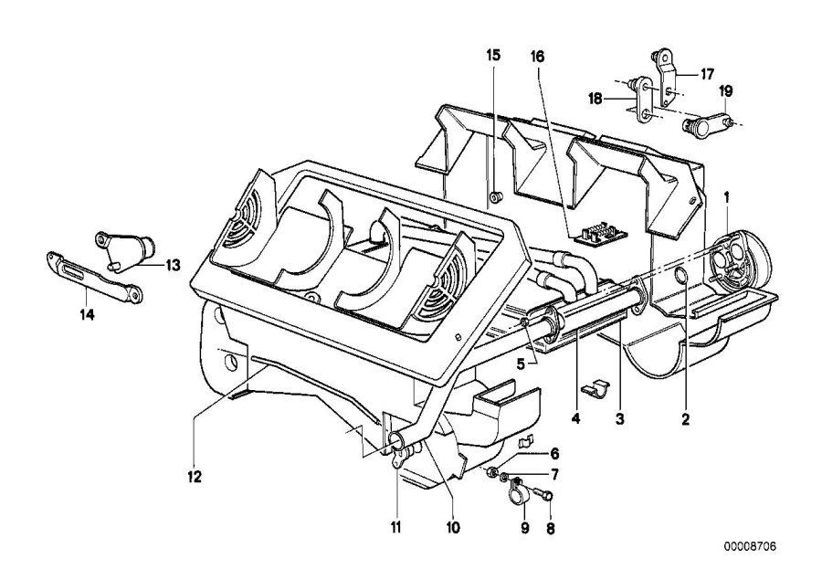 Diagram Heater RADIATOR/MOUNTING parts for your 1981 BMW 320i Sedan Manual 