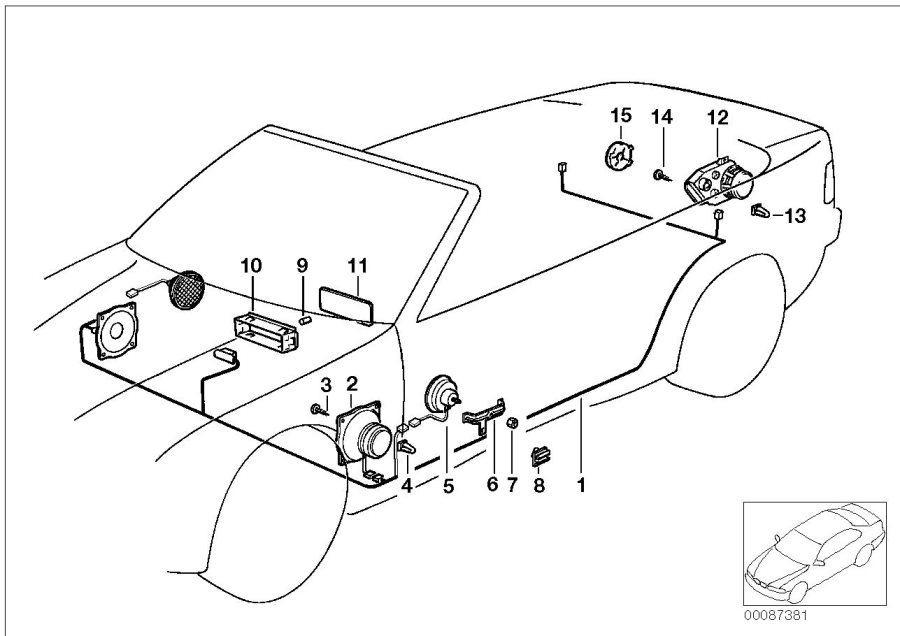 Diagram Single components stereo system for your 2022 BMW 530eX Sedan  