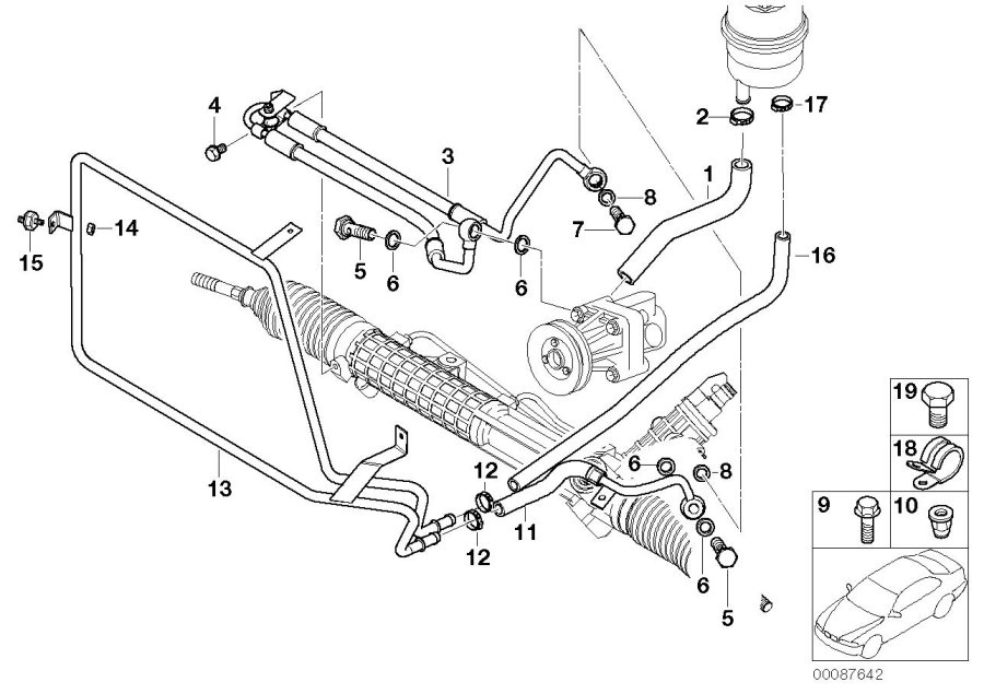 Diagram Hydro steering-oil pipes for your 2006 BMW M6   