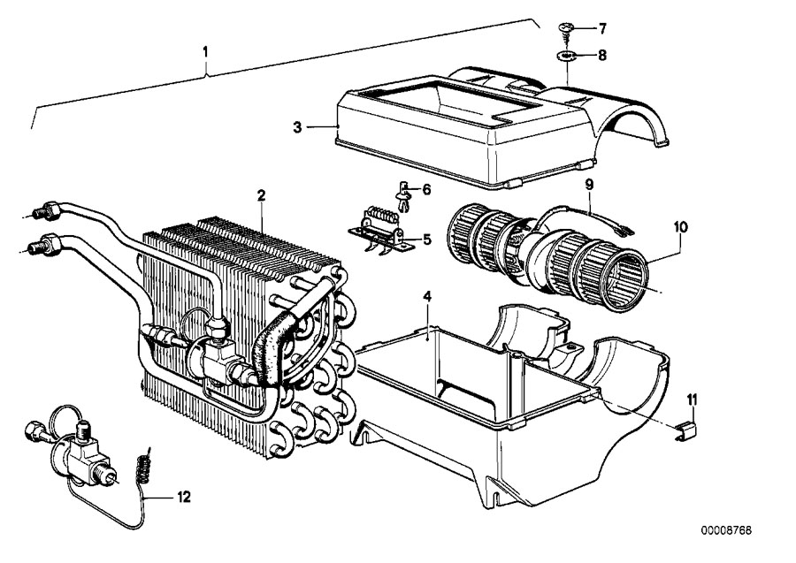 Diagram Air conditioning unit parts for your BMW 528i  