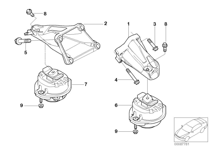 Diagram Engine Suspension for your 2007 BMW M6   