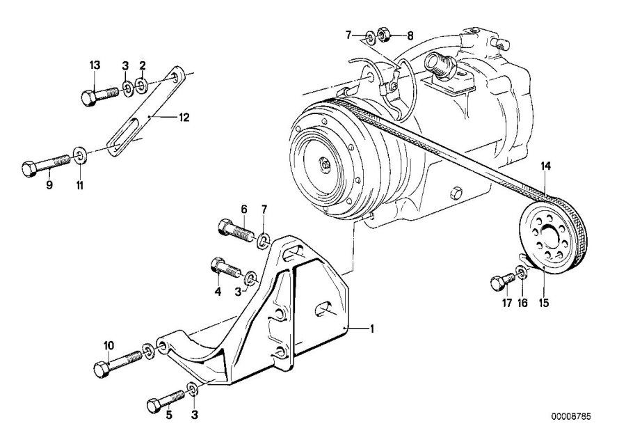 Diagram AIR COND.COMPRESSOR-SUPPORTING BRACKET for your 2017 BMW M6   